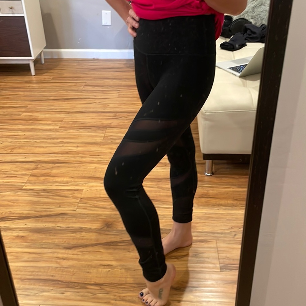Fabletics Black Mesh Inserts Leggings, Xs - image 1